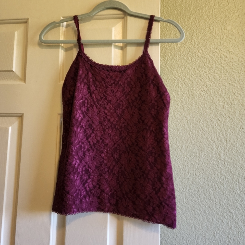Whbm burgundy lacey cami